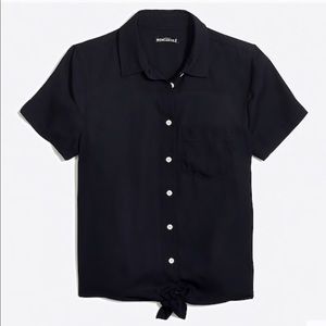 NWT J. Crew Navy Tie-Front Blouse